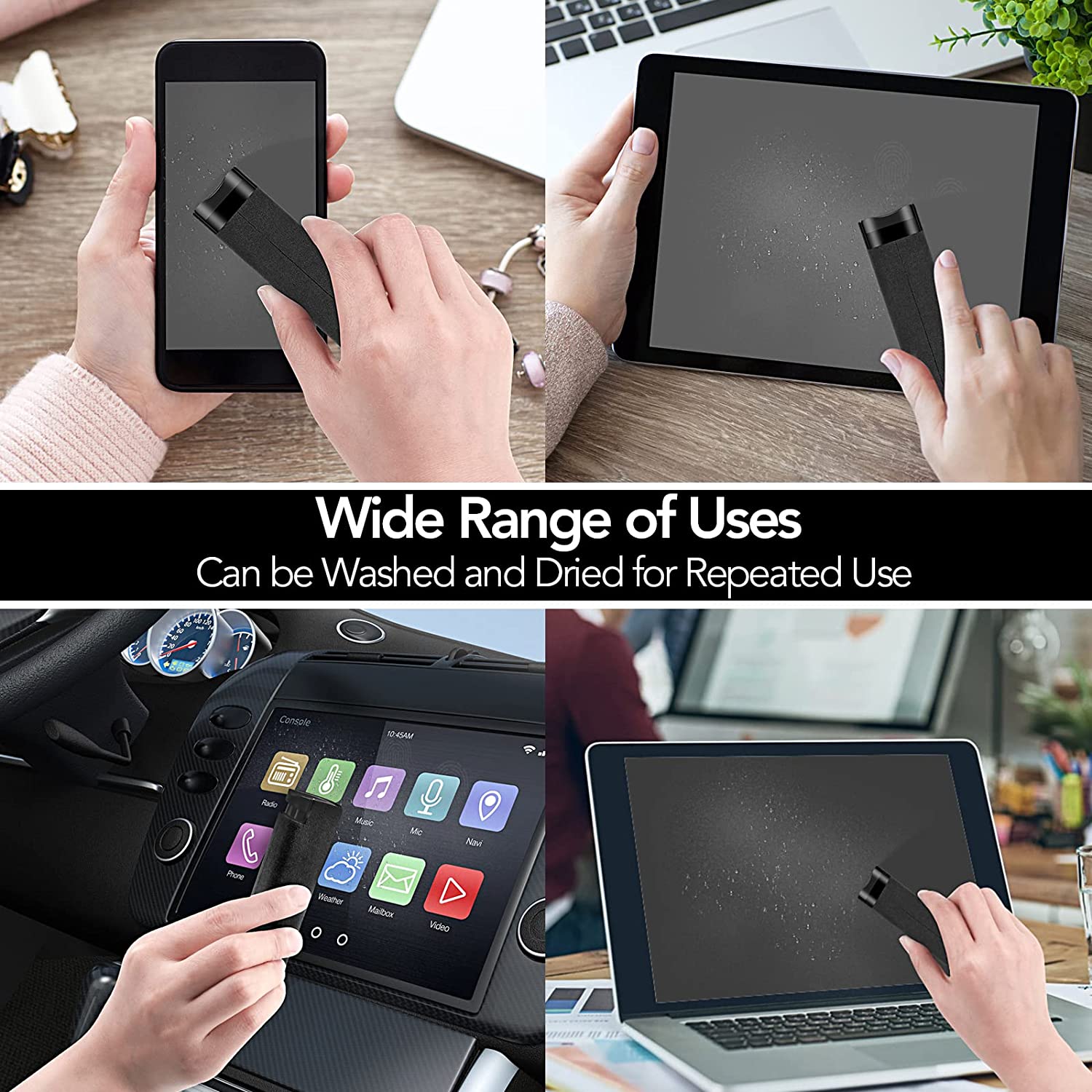 2 In 1 Phone Screen Cleaner Spray Portable Tablet Phone Touch Cell Screen Cleaner Microfiber Cloth Set Glass Cleaning Artifact