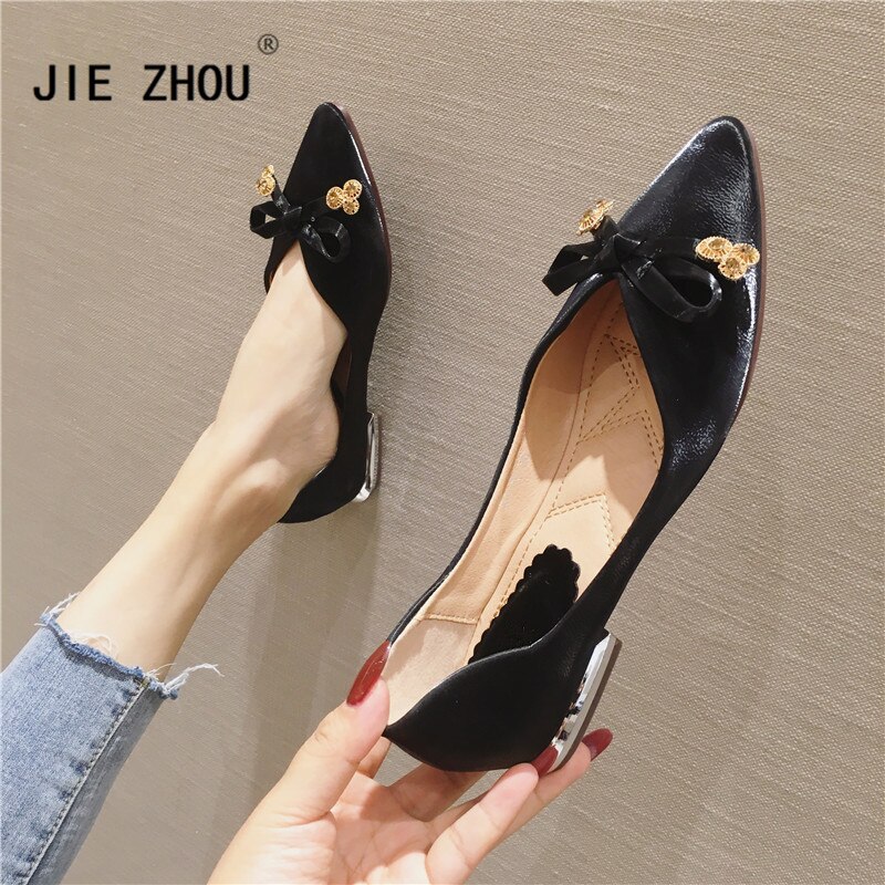 Mode Bowtie Spitse Teen Slip-on Ballet Flats Vrouwen Bootschoenen Luxe Kantoor Dames Schoenen Slip-on vrouwen Flats