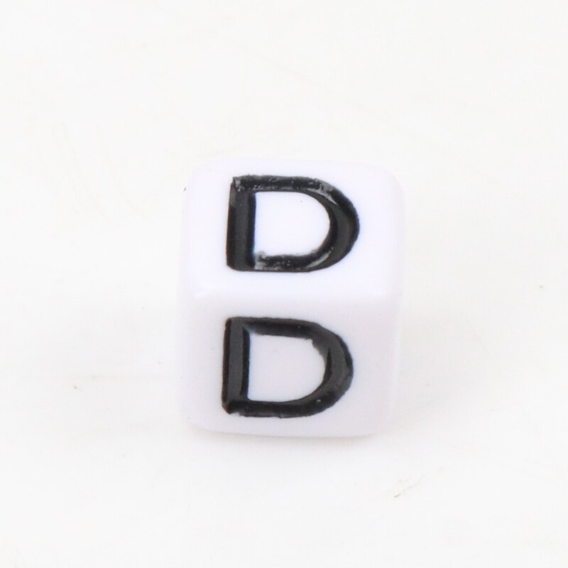 , cubo de alfabeto con letras blancas y negras, cuentas sueltas con letras acrílicas, apto para fabricación de joyas, 6mm, 100 Uds.