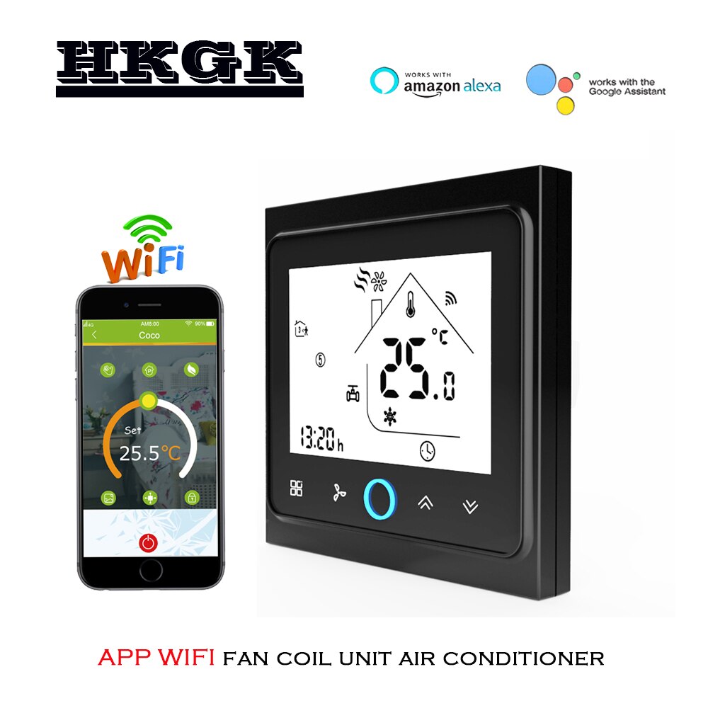 2p 4p køling / opvarmning digital trådløs wifi termostat rumtemperaturregulering til central klimaanlæg