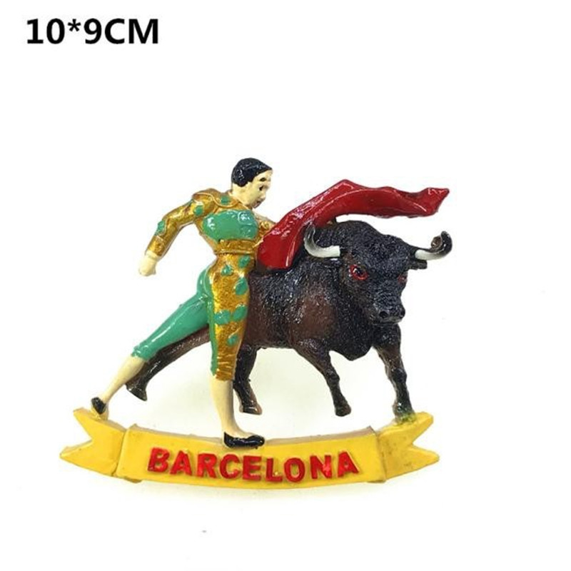 Imanes turísticos para nevera de España y Barcelona, artículos de decoración de recuerdo, Colección magnética artesanal,: aes21090010