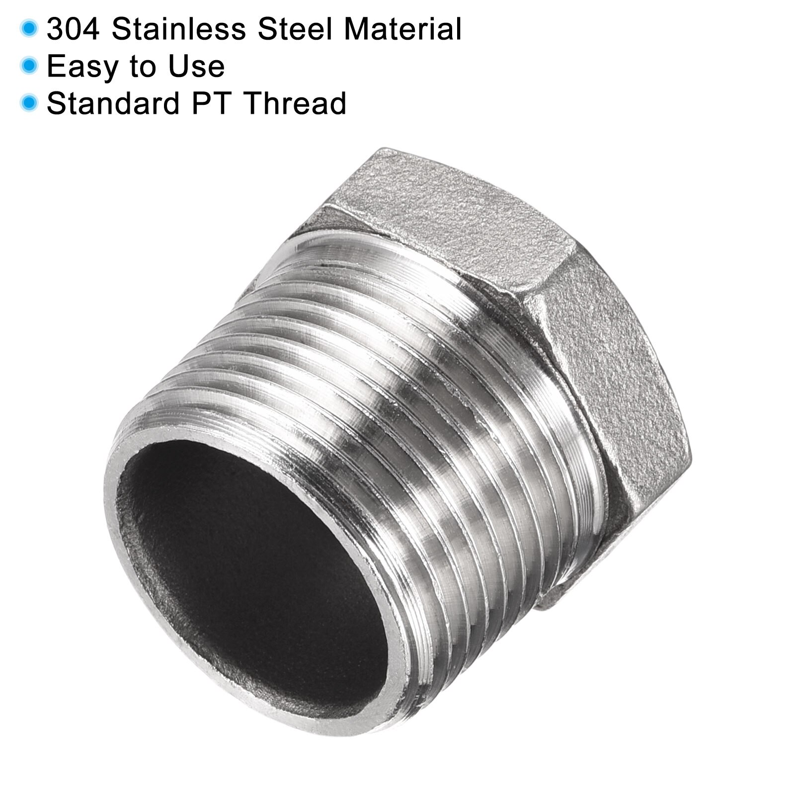 Uxcell Hex Verminderen Bus, 3/4 Pt Man 1/2 Pt Vrouwelijke 304 Roestvrij Staal Pijp Reducer Adapter