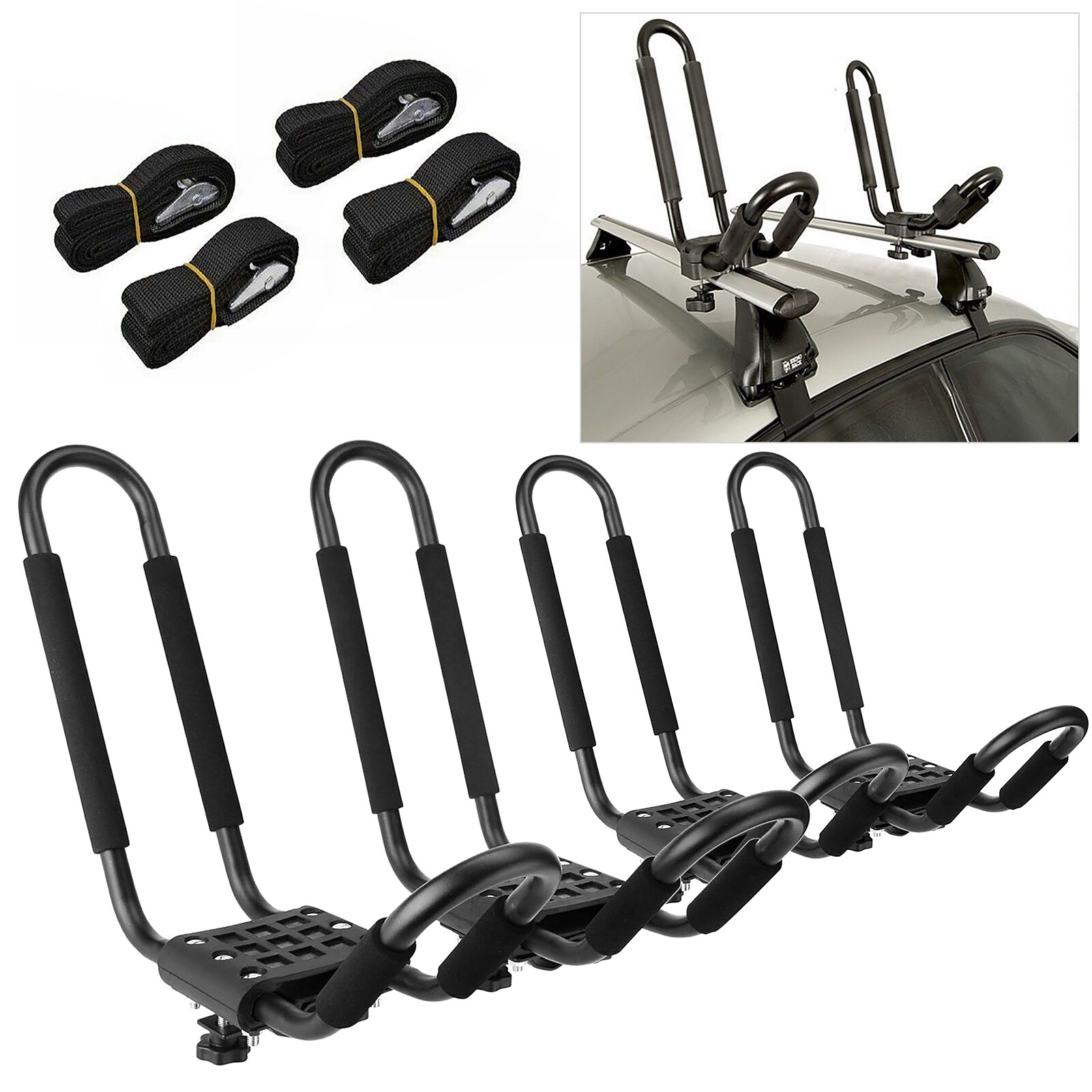 1 Pair/2 Pairs Kayak Roof Rack Kayak Canoe Boat Surfboard Roof Top Mount Rack for Car SUV Truck Crossbars Universal Roof Rack