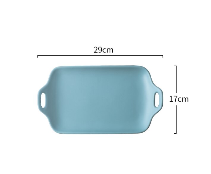 Rektangulär servis keramik tallrik set fat bröd dessert bricka hem frukost tallrikar för köksartiklar: 1