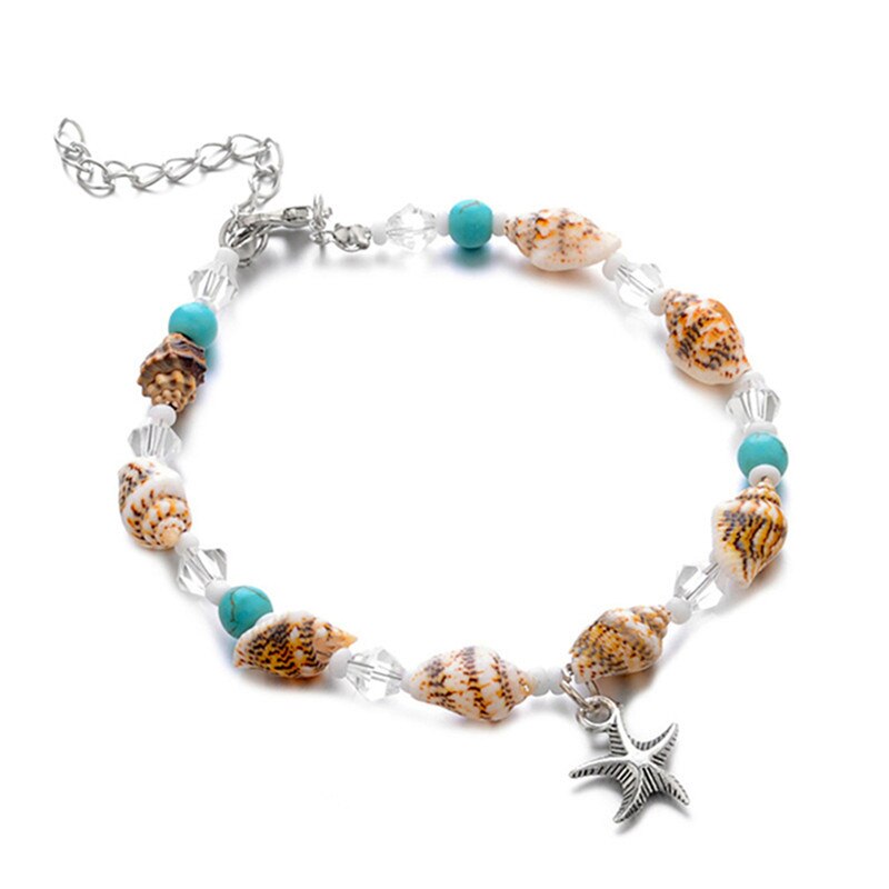 Shell Kralen Zeester Enkelbanden Voor Vrouwen Strand Enkelbandje Been Armband Handgemaakte Bohemian Voet Chain Boho Sieraden