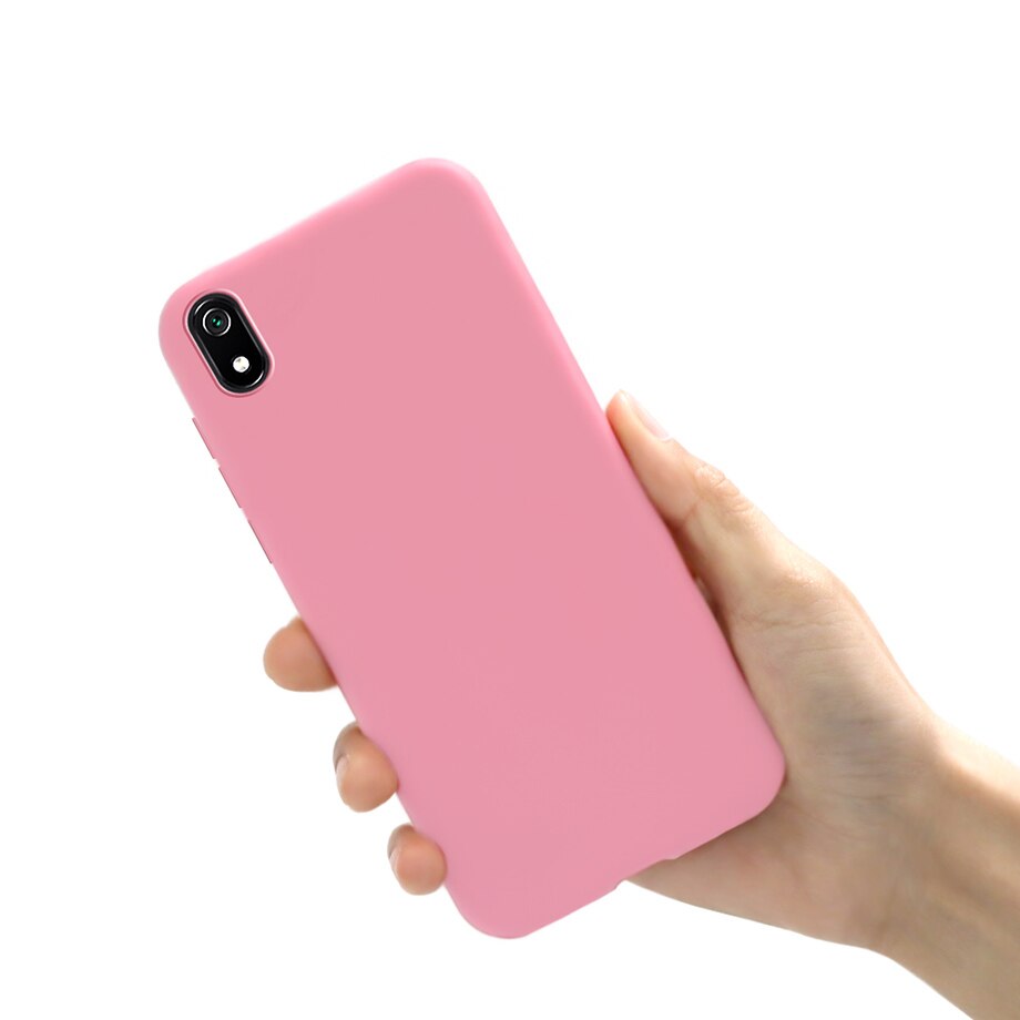 per Il caso di Xiaomi Redmi 9A Nero Opaco Della Copertura Del silicone Molle di TPU Casi Della Copertura Posteriore per Xiomi Xiaomi Redmi 9A 9 UN A9 Redmi9A Cassa Del Telefono: rosa