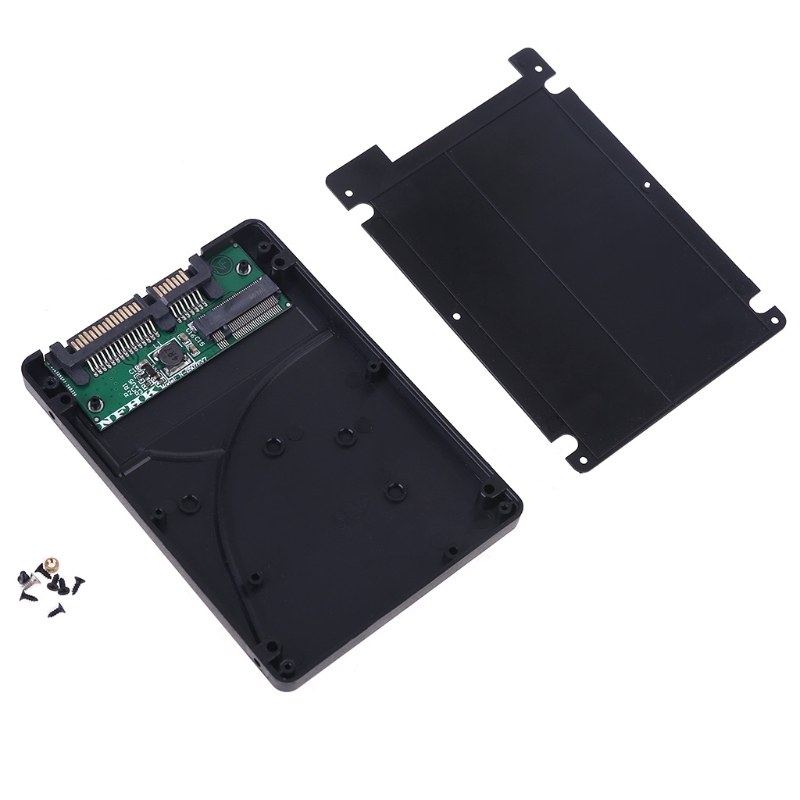 M.2 Sata3 SSD to 2.5 Inch SATA Adapter Card Hard Disk Case Enclosure Box 7mm Drive Converter: black