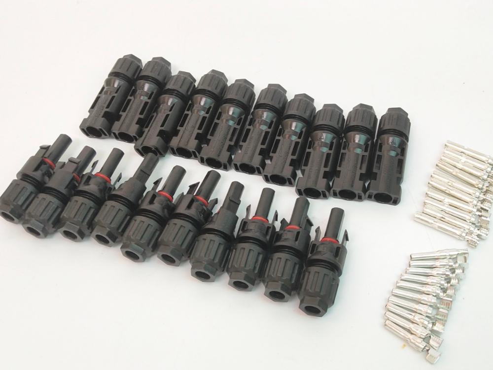 10 Paren/partij Solar Mannelijke En Vrouwelijke Solar Connectors 1000V 30A Solar Pv Terminals Connector Voor 2.5/4/6mm2 Pv Kabel Sluit