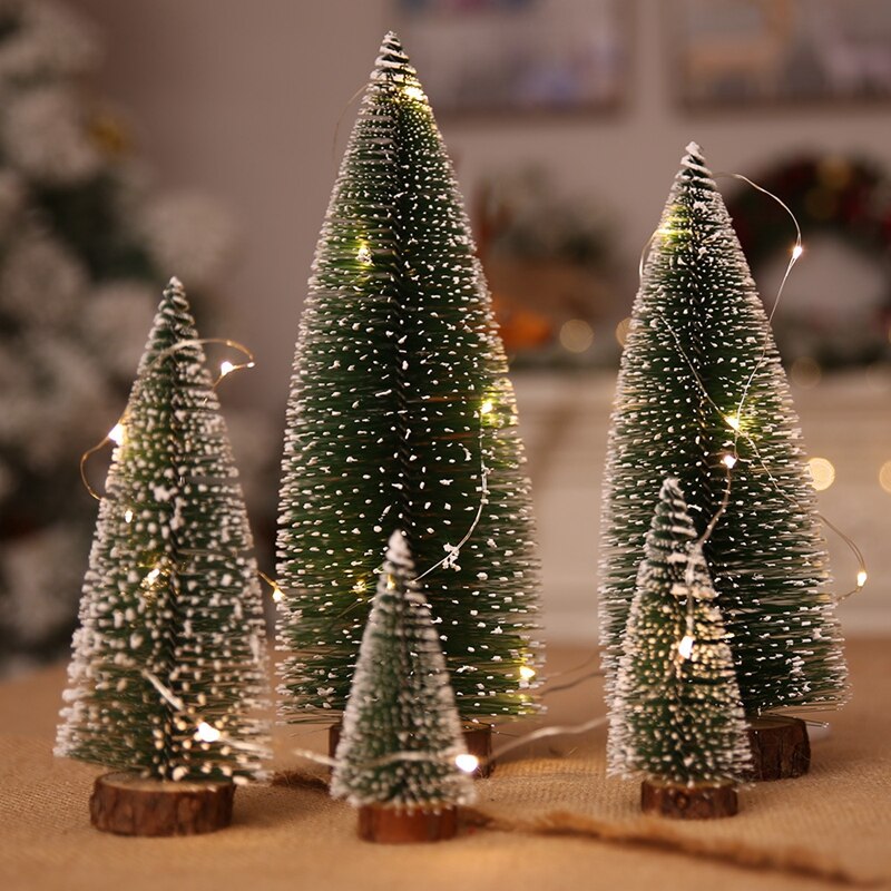 Juledekorationer dyppe hvid cedertræ desktop lille juletræ desktop vise vindue hjem ornamenter børn xmas