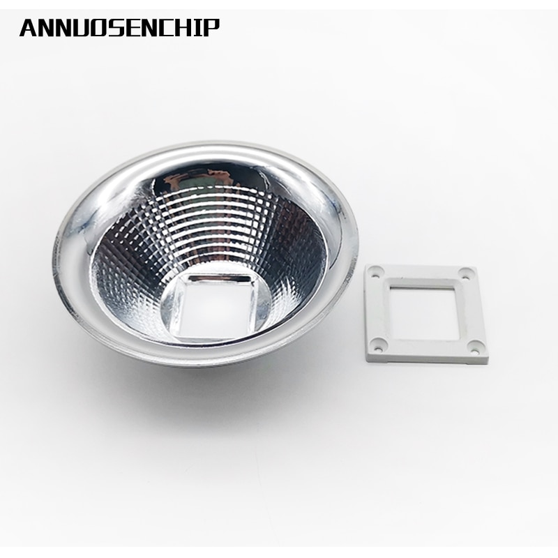 Reflector de lámpara Led de aluminio de alta potencia, caja de tazón de taza para 20W-104 W, 25x25MM de diámetro, 10 juegos, 100 MM