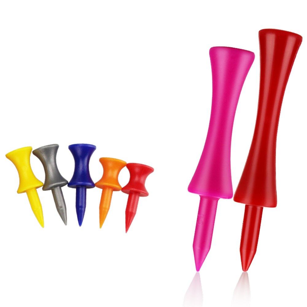 50 Stks/partij Golf Tees Plastic Hout Bamboe 4 Stijlen Golf Tee Kleurrijke Voor Over Sized Drivers, irons &amp; Hybriden. Langer Drives