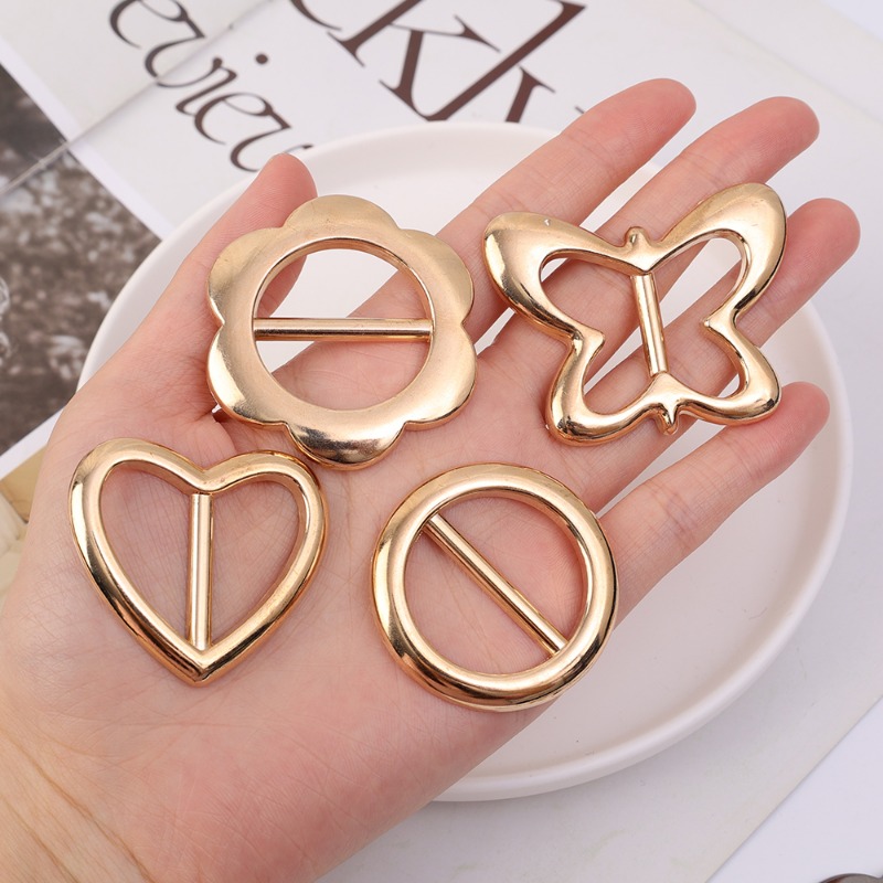 Broches para bufanda de mariposa y corazón para camiseta, broche con hebilla para bufanda de seda, Clip para anillo para chal, sujetador para bufandas, accesorios de Pin con botón anudado