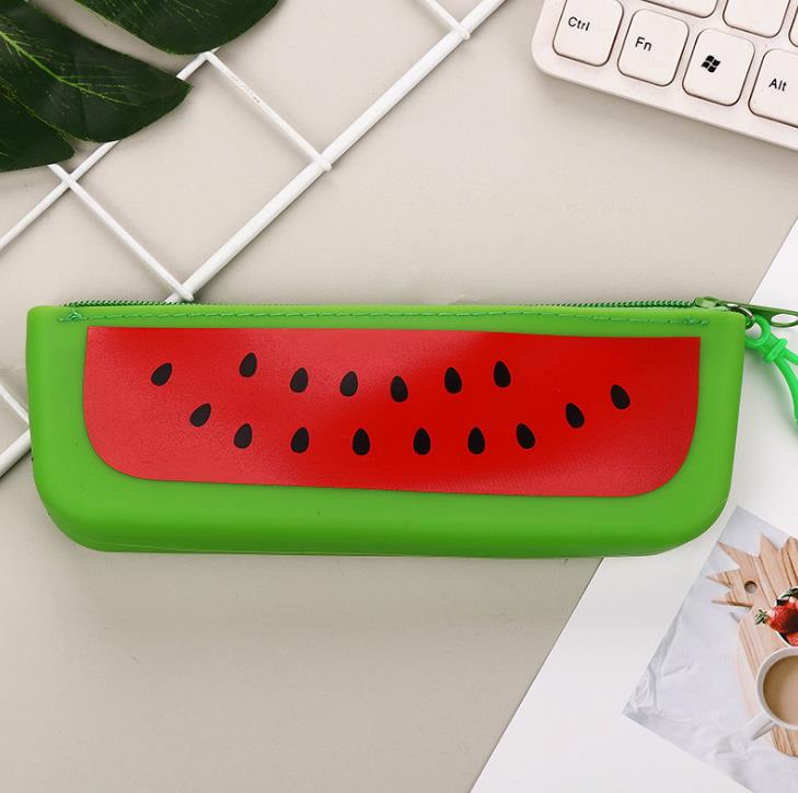Estuche escolar de frutas con garra de pata de gato, de silicona de gran capacidad, para lápices, papelería, oficina y escuela, 1 Uds.: 7