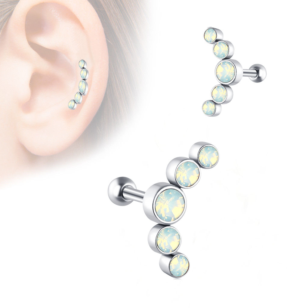 1 Uds. Pendiente de hélice para Piercing de cartílago de cristal, barra de acero inoxidable, pendientes para el trago, joyería Daith para mujer: Color amarillo claro