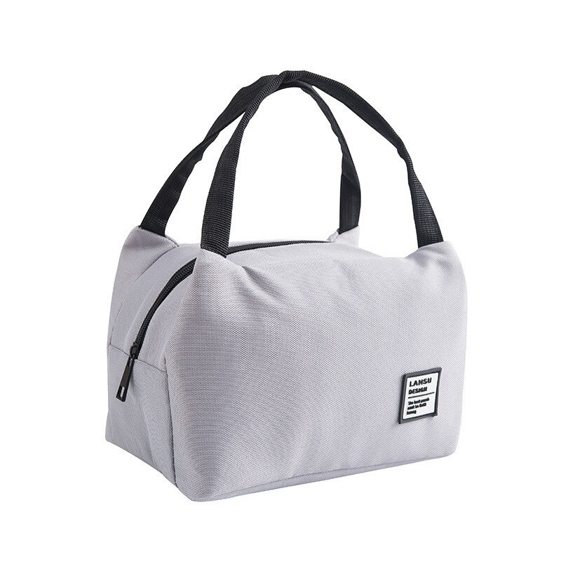 Draagbare isolatie bento box tas lunchbox tas oxford doek aluminiumfolie isolatie opbergzak stofdichte opbergzak: Grijs