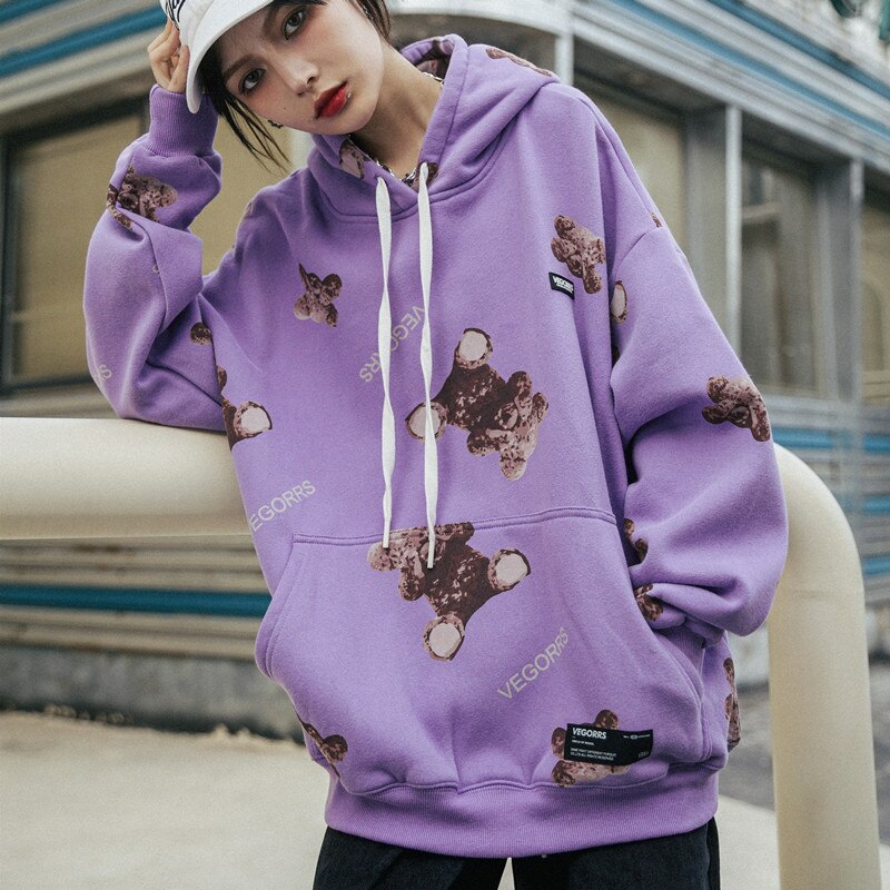 VEGORRS Neue Bär Manyinka zur Seite fahren Männer Und Frauen Hüfte hüpfen Paar verlieren Skateboard Hoodie