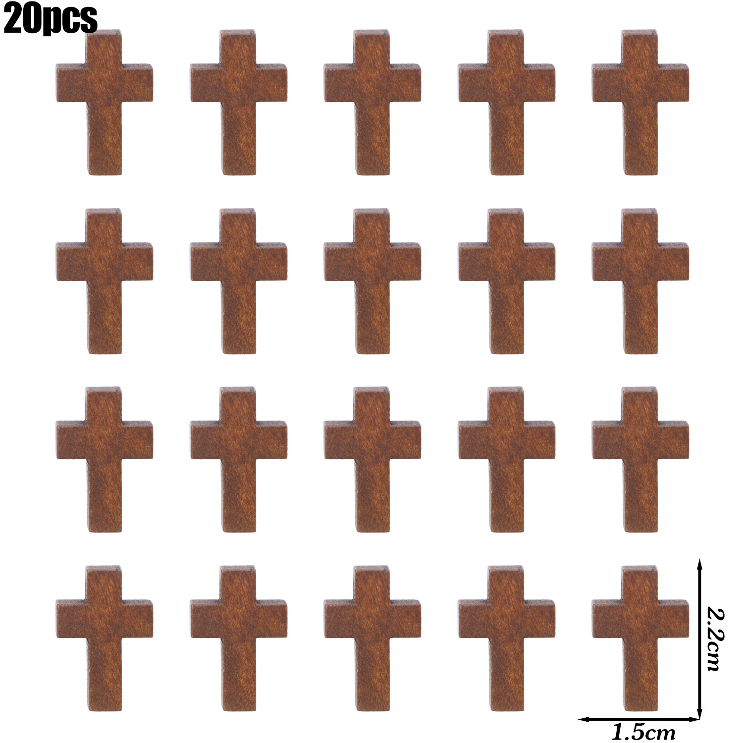 20/80pcs Wood Crosses Charms for DIY Jewelry Marking Finding Bracelet Necklace Small Cross Jewelry Pendants Components: green