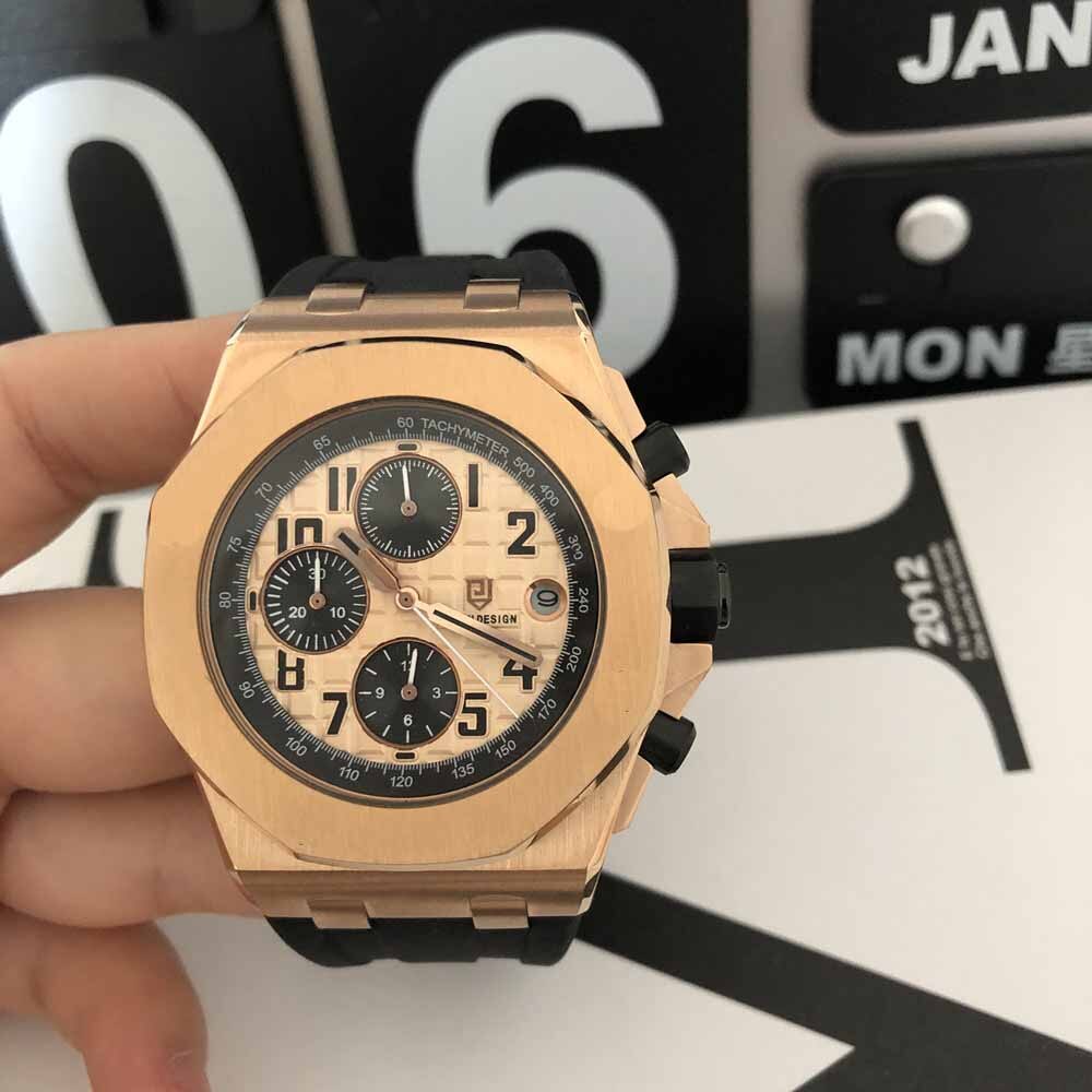 Didun Horloges Mannen Luxe Horloges Heren Staal Quartz Horloges Mannen Dress Bedrijvengids Horloge Lichtgevende Horloge 30M Waterbestendig: RGB