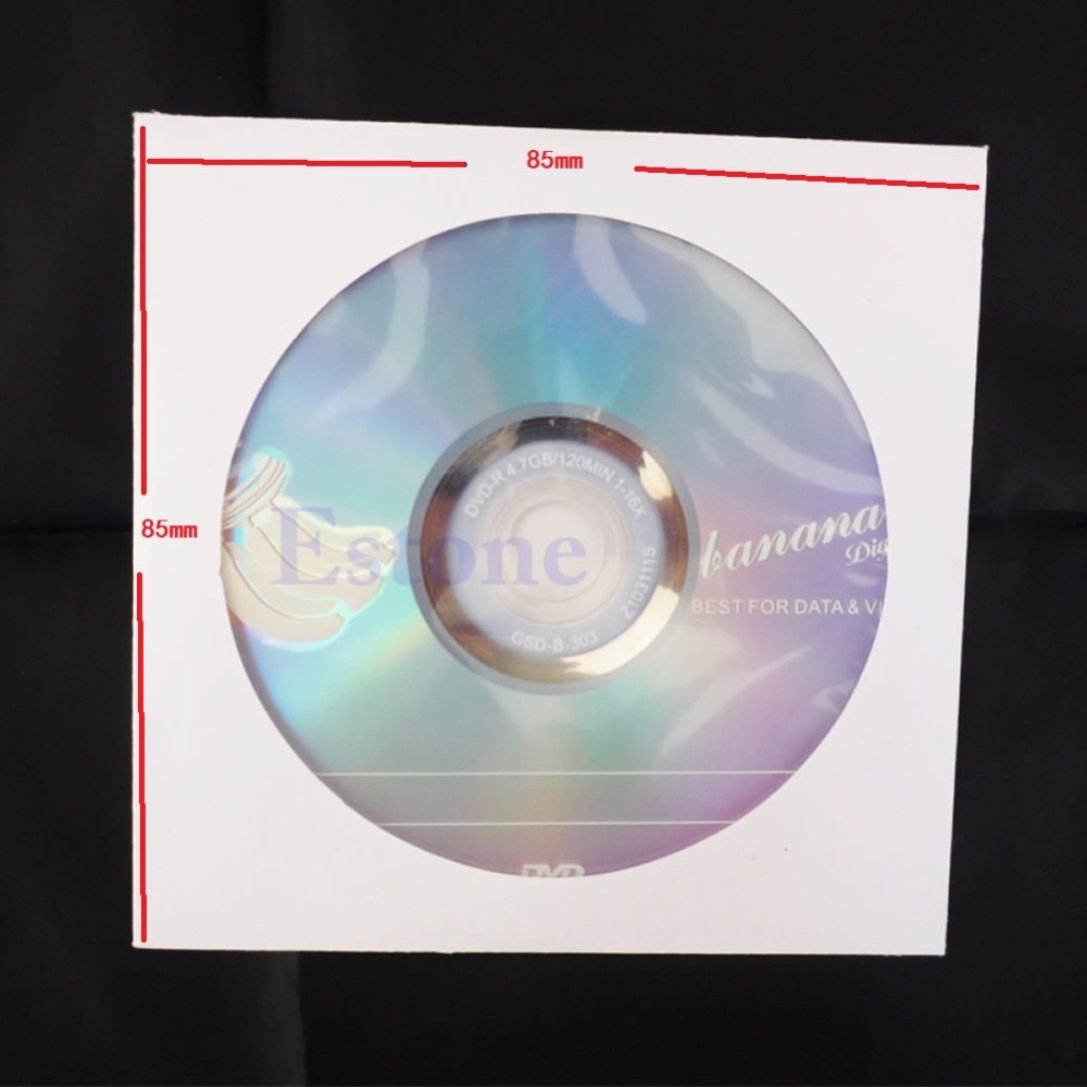 50pcs Mini CD DVD Paper Flap Sleeves Clear Window Case Cover Envelope