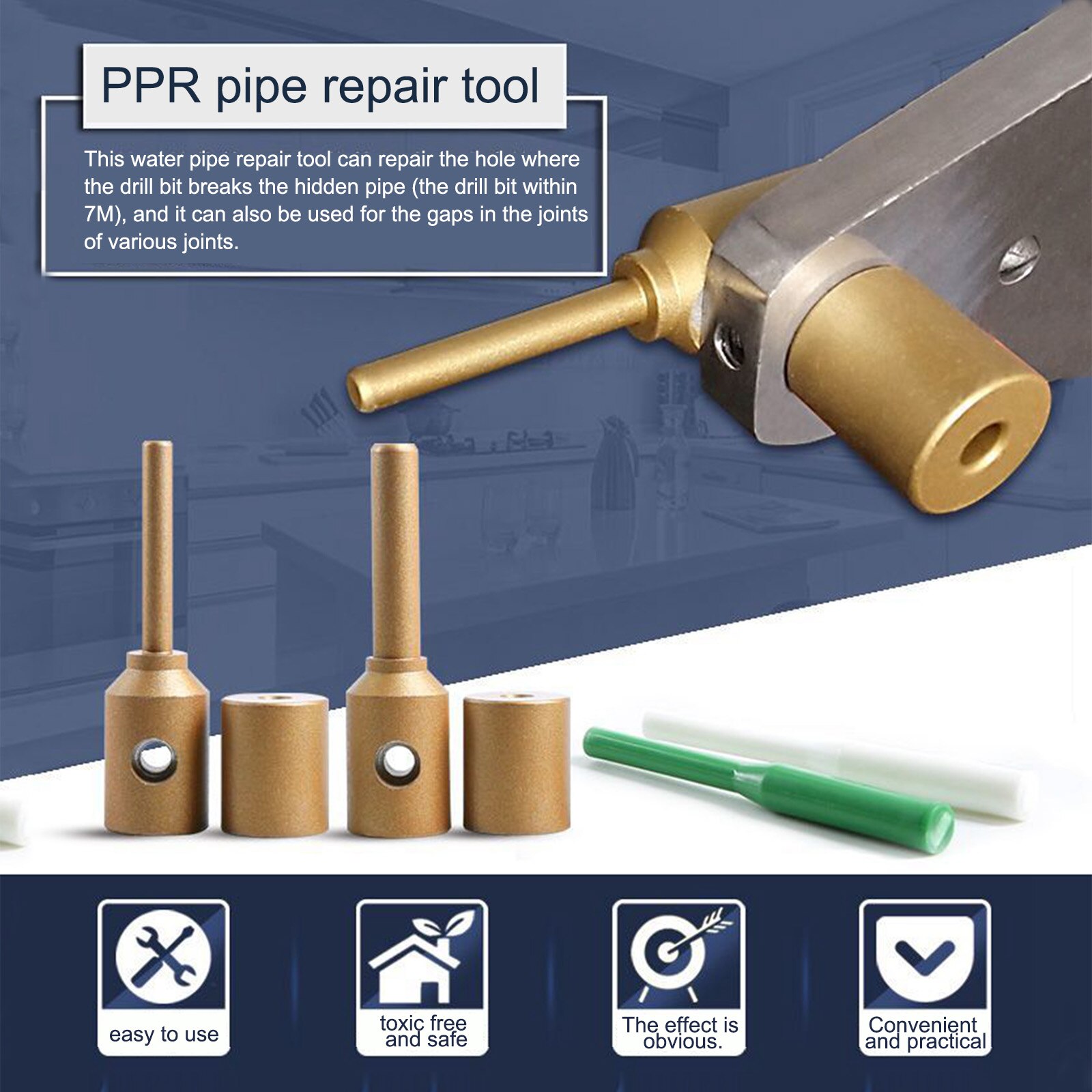 Water Pipe Repair Tool Leak Repair Artifact Repair Hole Melt Welding Repair Glue Stick PPR Material Suitable for Home DIY