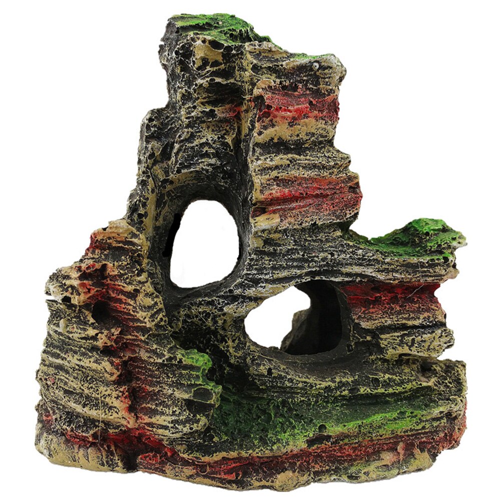 Fish Tank Artificial Rock Cave Playing Resin Stone Simulation Aquarium Mountain Rockery View Decorative Ornament Tree Bridge: B