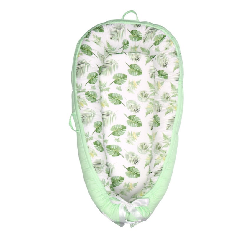 Detachable crib classic pattern baby sleep baby womb cotton: green leaf