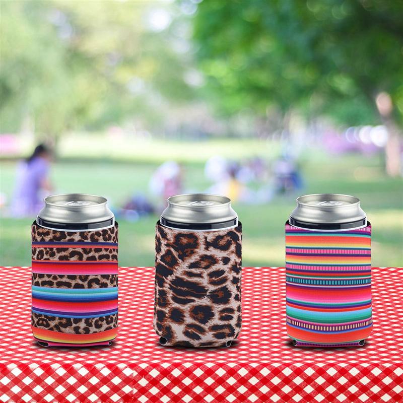3 uds. Oculta de latas de cerveza de fundas para 330ml, fundas para latas, fundas térmicas para latas de cerveza, fundas para latas con enfriador: Leopard Prin