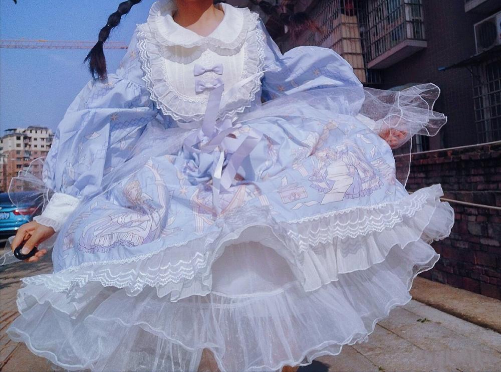 Gótico lolita vestido harajuku rua moda cruz cosplay vestido feminino japonês macio irmã estilo estrela tule vestido bonito girl2020