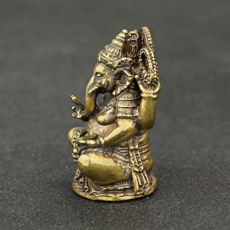 Mini Statue d&#39;éléphant Ganesha en laiton, Sculpture de dieu, inde, thaïlande, décoration pour bureau et maison, décoratif