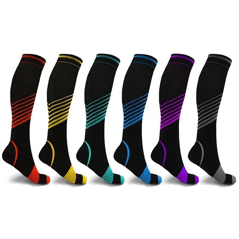 Basketball Socken Compression Sox Streifen Druck Krampfadern Strumpf Knie Unterstützung Stretch Druck Durchblutung Radfahren Socken