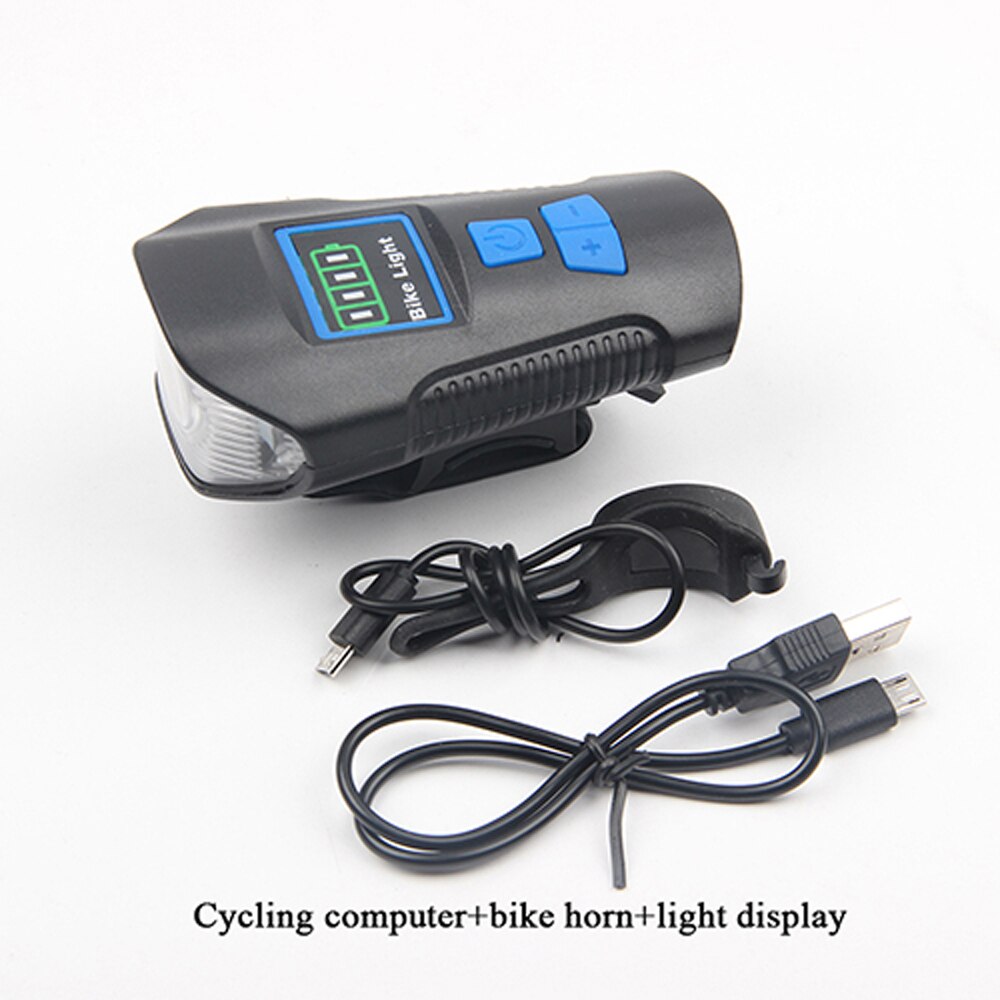 Bicycle headlight MTB mountain bike road bike USB charging light highlight flashlight bike accessories: blue