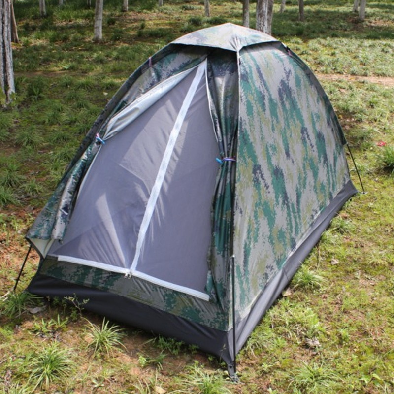 Tienda de campaña de camuflaje para exteriores, carpa de playa, tienda de campaña para 1 persona, de una capa tela de poliéster, impermeable, bolsa de transporte