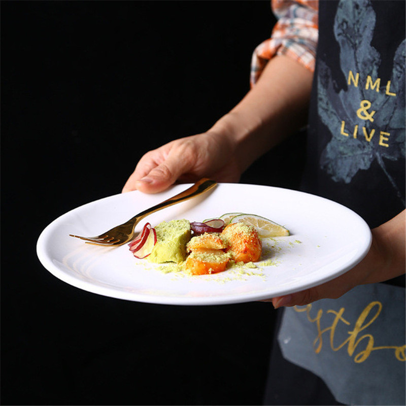 Porcelain &amp; Ceramic Dinner Plate Round 5-10 Inches Wedding Kitchen Tableware Steak &amp; Cake Dessert Dishes White