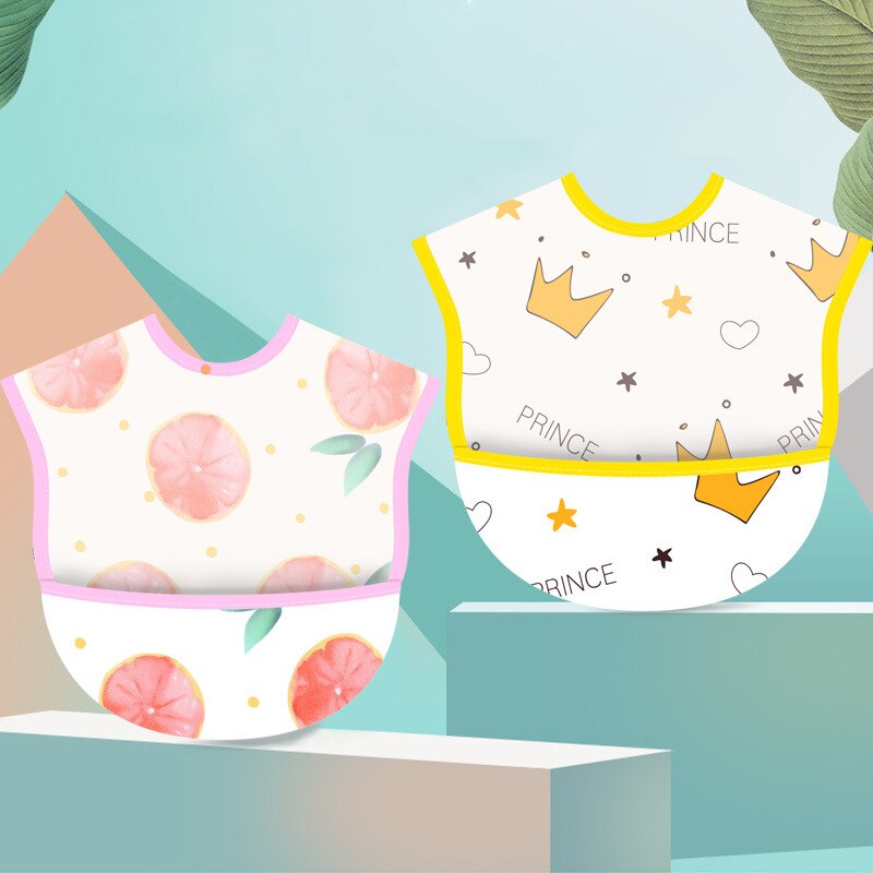 Cotton Baby Bibs EVA Waterproof Lunch Feeding Bibs Baby Cartoon Feeding Cloth Children Baby Apron Babador Bandana