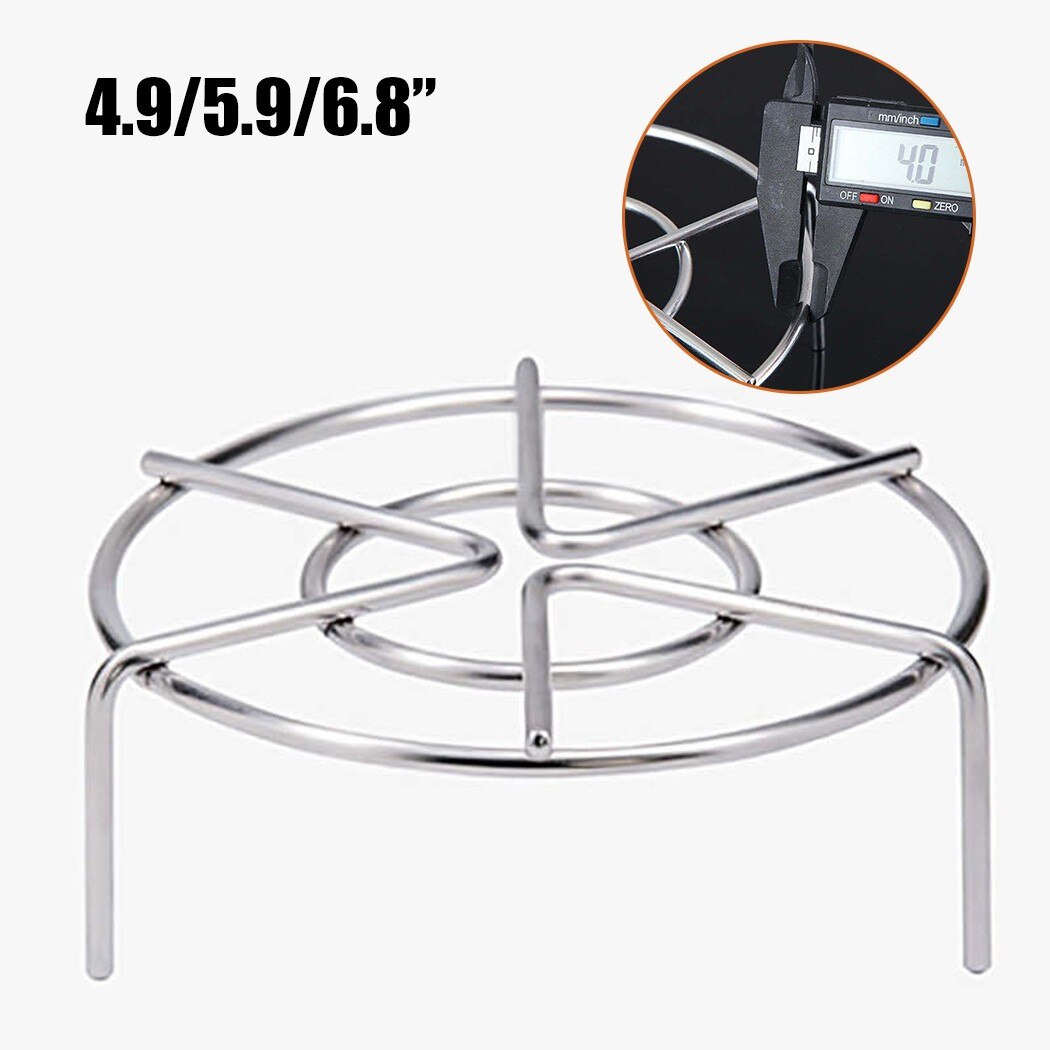 Cookware Shelf Insert Pot Silver Stainless Steel Stand Steamer Rack