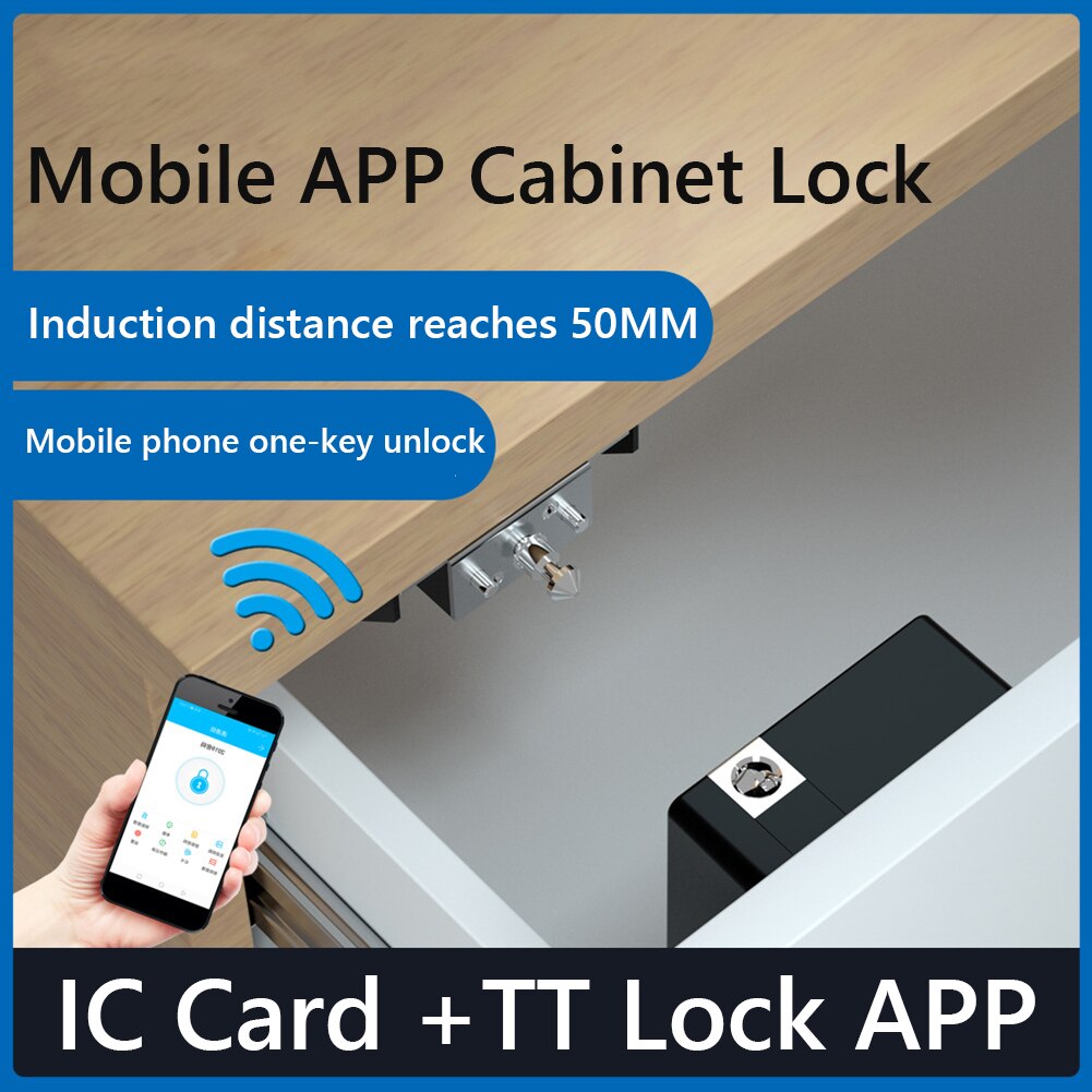 T8 Keyless Invisible Smart Drawer Lock Intelligent IC Card TTLock APP Cabinet Locker Unlock Electronic Wooden Furniture Locks
