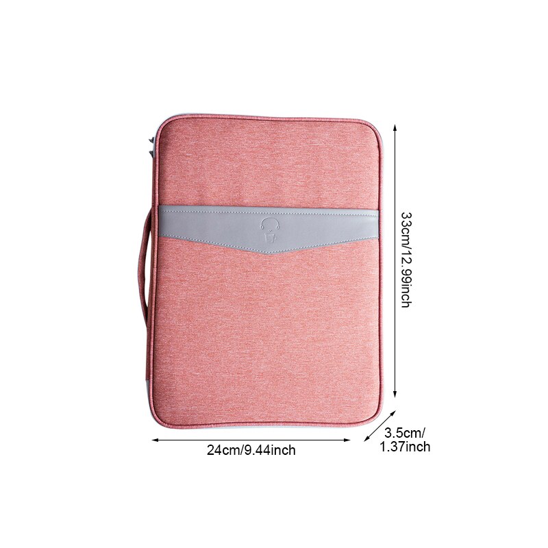 Multi-functional A4 Document Bags Portable Waterproof Men's Briefcases Laptop Notebook Pouch Travel Passport Holder Accessories