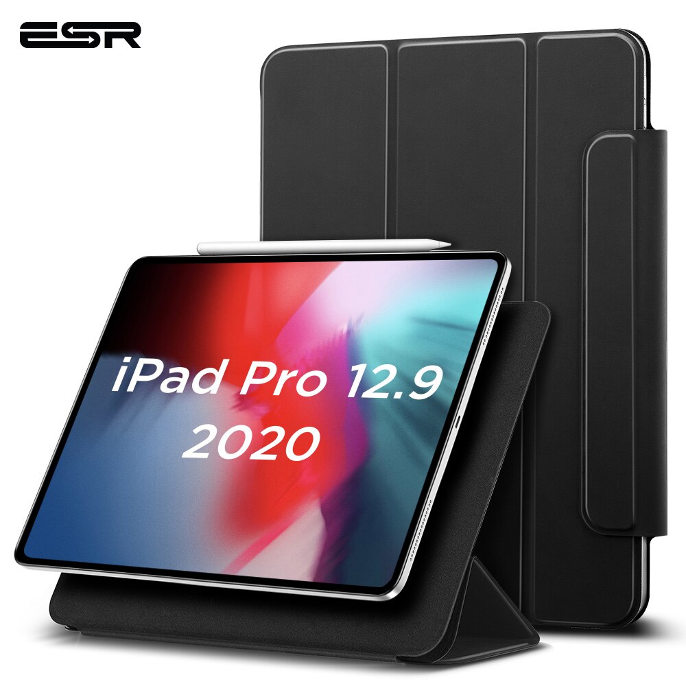 ESR for iPad Pro 11 12.9 Inch Case Secure Magnetic Smart Case for 12.9 inch iPad Pro Case with Pencil Holder 4th Generation: 12.9 Inch-Black
