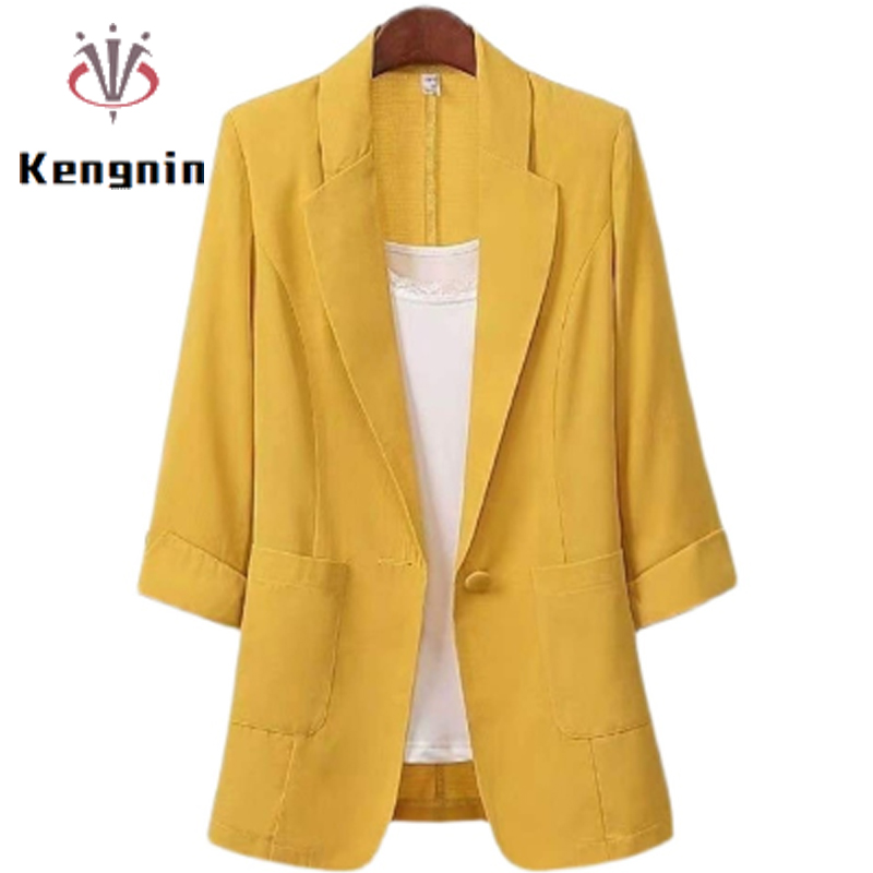 Summer Korean Loose Women's Blazer Casual Thin Office Lady Oversized 5XL Outerwear Female Basic Coat Jacket KE1130