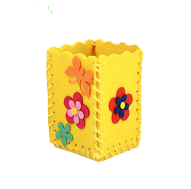 Baby Kids Educational DIY Craft Tangram Block Kit Cute Handmade Pen Container DIY Pencil Holder Kids Craft Toy Kits: A