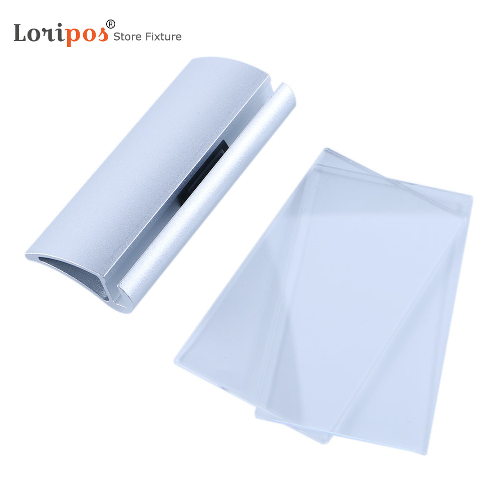 Counter Top Mini Photo Frame Table Name Card Display Acrylic Sign Holder Nameplate Stand With Aluminum Metal Snap Base | Loripos