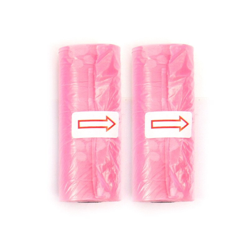 Pet Dog Garbage Clean Up Bags Carrier Holder Dispenser Poop Bags Set Waste Bags Doggie Outdoor Home Clean Refill Garbage Bag: Pink 2 Rolls