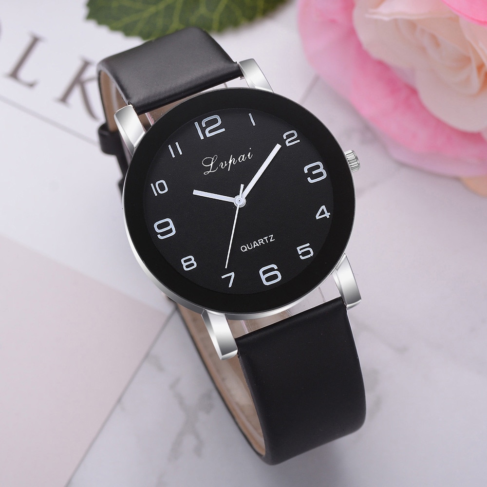Horloges Vrouwen Romeinse Cijfers Disc Quartz Horloge Lederen Band Horloge Dames Klokken Relogios Feminino Fi