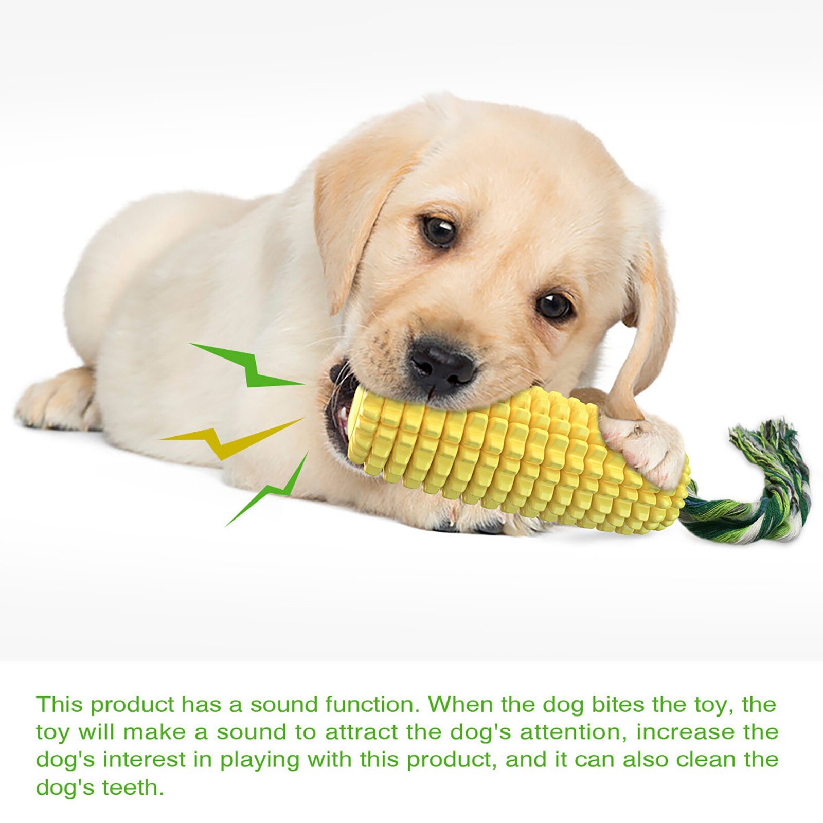 Corn-shaped Squeaky Dog Toys Puppy Toys Dogs Supplies Doggy Chews Cotton Rope Tooth Cleaning Toothbrush Dogs Food Toys
