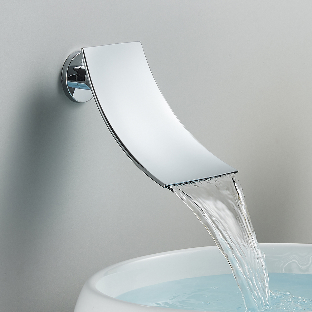 Senlesen – bec de robinet de lavabo mural, accessoires de robinet de douche en laiton, remplacement du bec de baignoire en cascade, Chrome/noir/or brossé