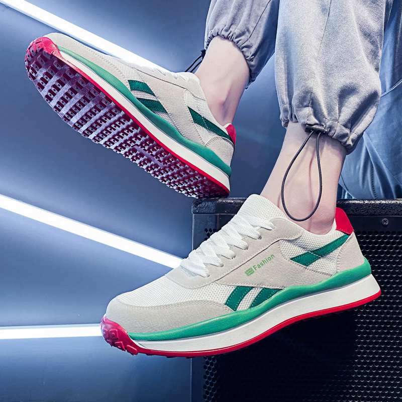 Scarpe da Golf da uomo originali di moda Sneaker Mesh traspirante verde rosso scarpe sportive da uomo scarpe da Golf basse di qualità esterna Spike