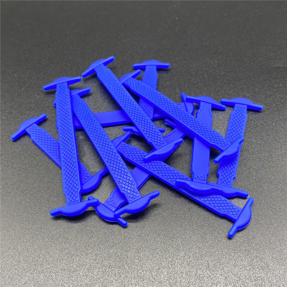 Elastiske snørebånd sneakers doven uden slips snørebånd skinnende blonder mand kvinde barn snørebånd flere farver snørebånd til sko børn: Blå