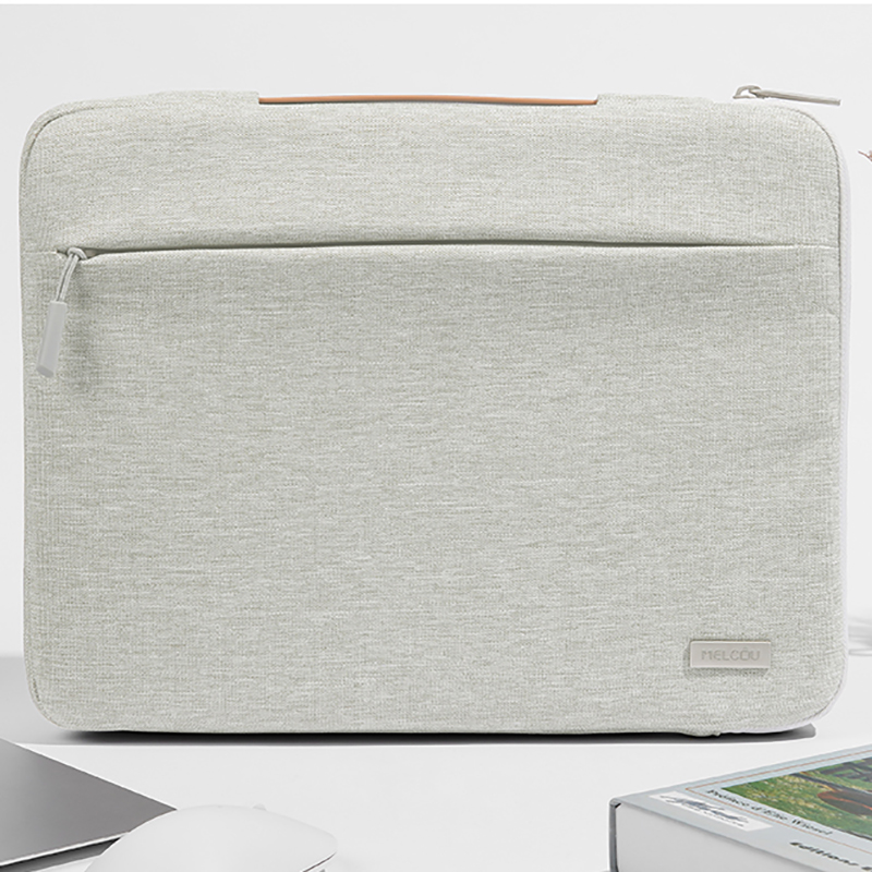 Pc-veske med flere lommer til macbook air 15.3, pc-veske til macbook pro 13 14 16, støtsikker pc-veske til dell/xiaomi: 14- tommer / Mørk grå