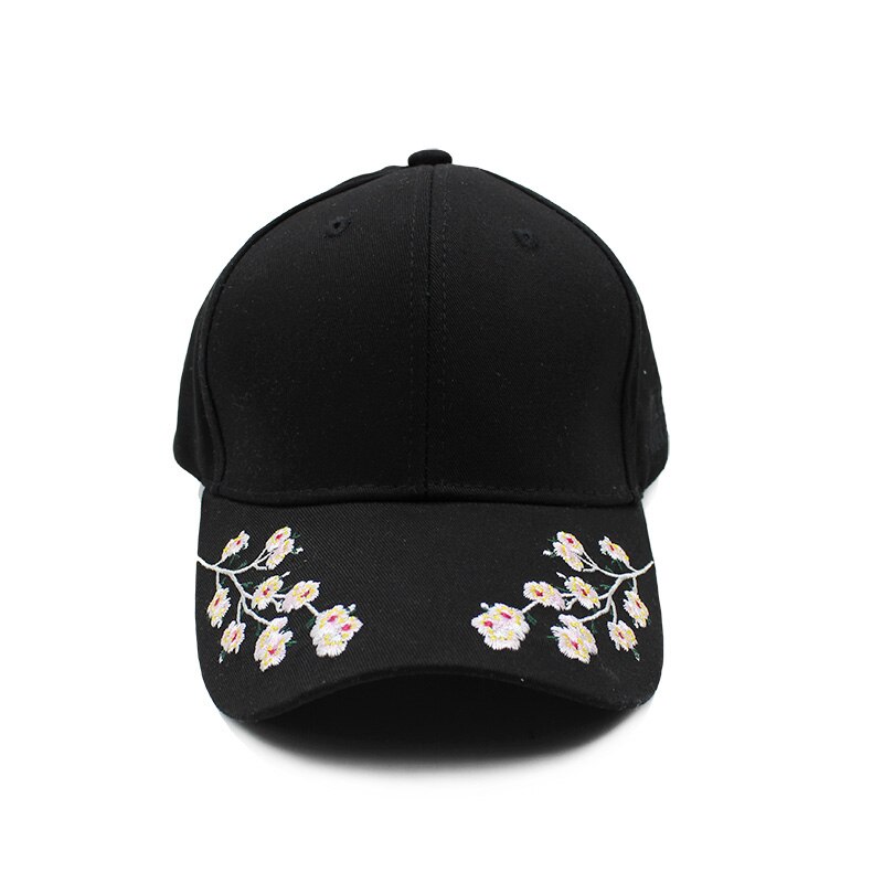 [Miaoxi] Hüfte hüpfen Frauen Blume Hütte Weibliche Baseball-Deckel Sommer Neue Stil Blumen- Kappen 3 Farben Schwarz Frauen hysterese Für Mädchen Hüte