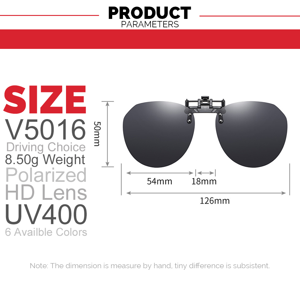 VIVIBEE grande taille rabattable pince sur lunettes de soleil polarisées dégradé gris lentille surdimensionné conduite UV400 Protection accessoire de pêche